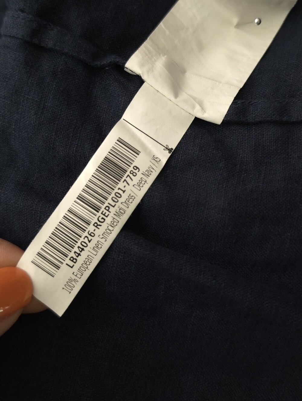 Quince European Linen Smocked Midi Dress in Deep Navy XS - Picture 10 of 13